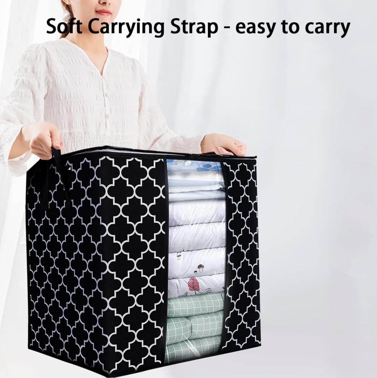 Printed Multipurpose Storage Bag, Storage Bags With Handles, Non Woven Floral Print Storage Organizer, Closet Organizer Printed Multipurpose Storage Bag, Storage Bags With Handles, Non Woven Floral Print Storage Organizer, Closet Organizer